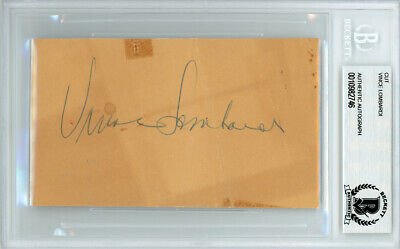 Vince Lombardi Autographed Signed 3x5 Cut Signature Packers Beckett 10982746