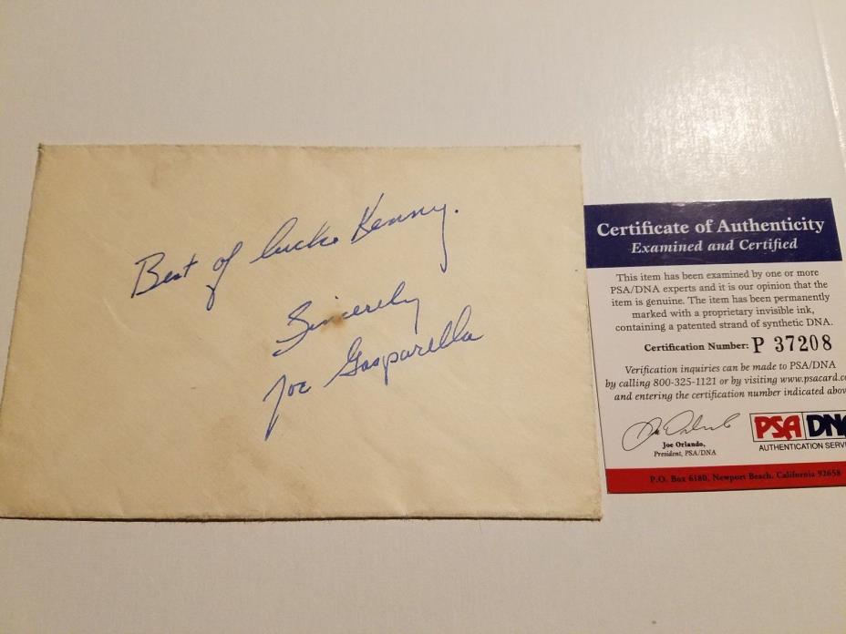 Joe Gasparella (d. 2000) AUTOGRAPHED envelope/cut. Pittsburgh Steelers, Cards