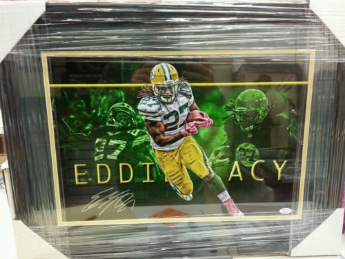 Framed & Matted 13x19 Packers Eddie Lacy Autographed Custom Print JSA COA CRISP