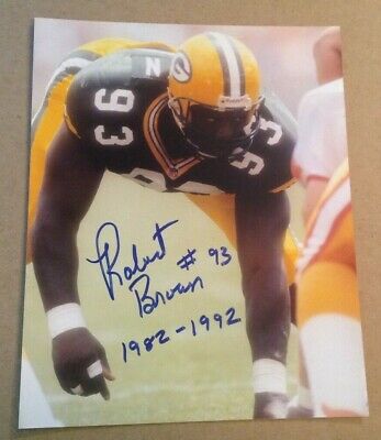 Robert Brown #93 Green Bay Packers SIGNED 8x10 Color Photo #4 Autograph AUTO
