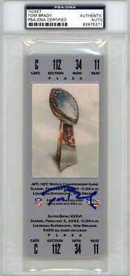 Tom Brady Autographed Signed SB XXXVI Ticket Patriots 1st SB Win PSA 83975271