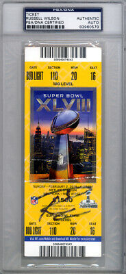 Russell Wilson Autographed Signed Super Bowl XLVIII Ticket Seahawks PSA 83960579