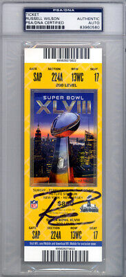 Russell Wilson Autographed Signed Super Bowl XLVIII Ticket Seahawks PSA 83960580