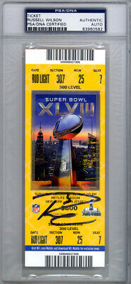 Russell Wilson Autographed Signed Super Bowl XLVIII Ticket Seahawks PSA 83960582