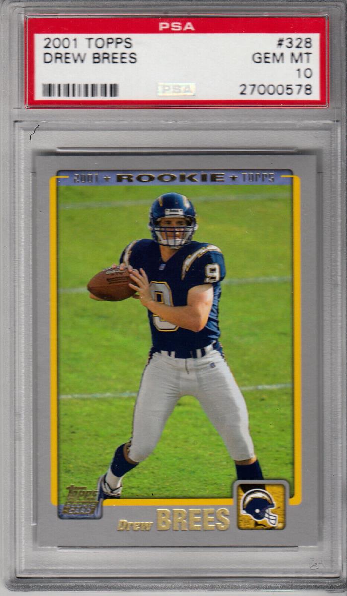 2001 Topps Drew Brees #328  PSA 10 Rookie Card