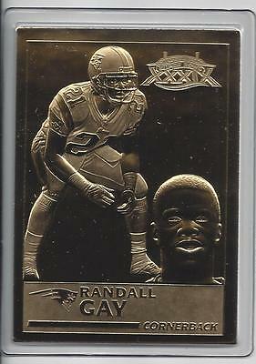 Randall Gay 2005 Danbury Mint Encased 22kt Gold Football Card N.E. Patriots