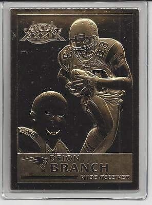Deion Branch 2005 Danbury Mint Encased 22kt Gold Football Card N.E. Patriots
