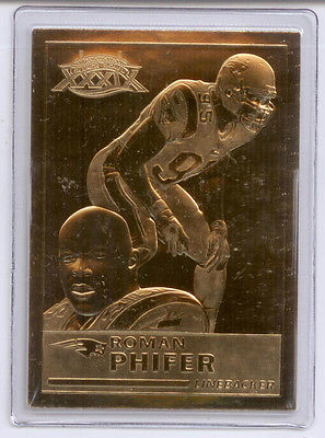 Roman Phifer-2006 Danbury Mint Encased 22kt Gold Football Card Patriots