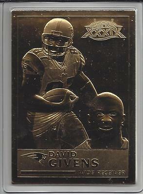 David Givens 2005 Danbury Mint Encased 22kt Gold Football Card N.E. Patriots