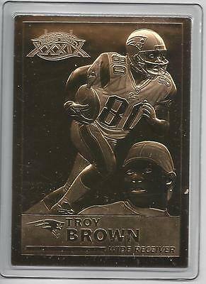 Troy Brown 2005 Danbury Mint Encased 22kt Gold Football Card N.E. Patriots
