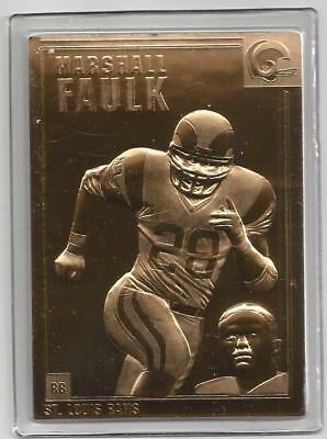 Marshall Faulk 2000 Danbury Mint Encased 22kt Gold Football Card Rams Card #52