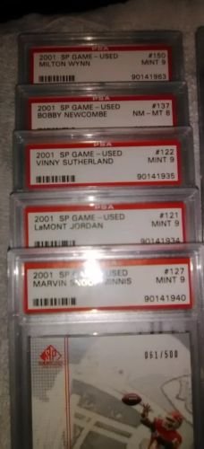 2001 SP Game Used Edition Football SERIAL NUMBERED TO 500 21 PSA GRADED LOT