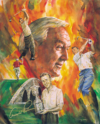 BEST OFFER SALE! -AUTOGRAPHED (In Gold) ARNOLD PALMER Lithograph- PGA, Masters