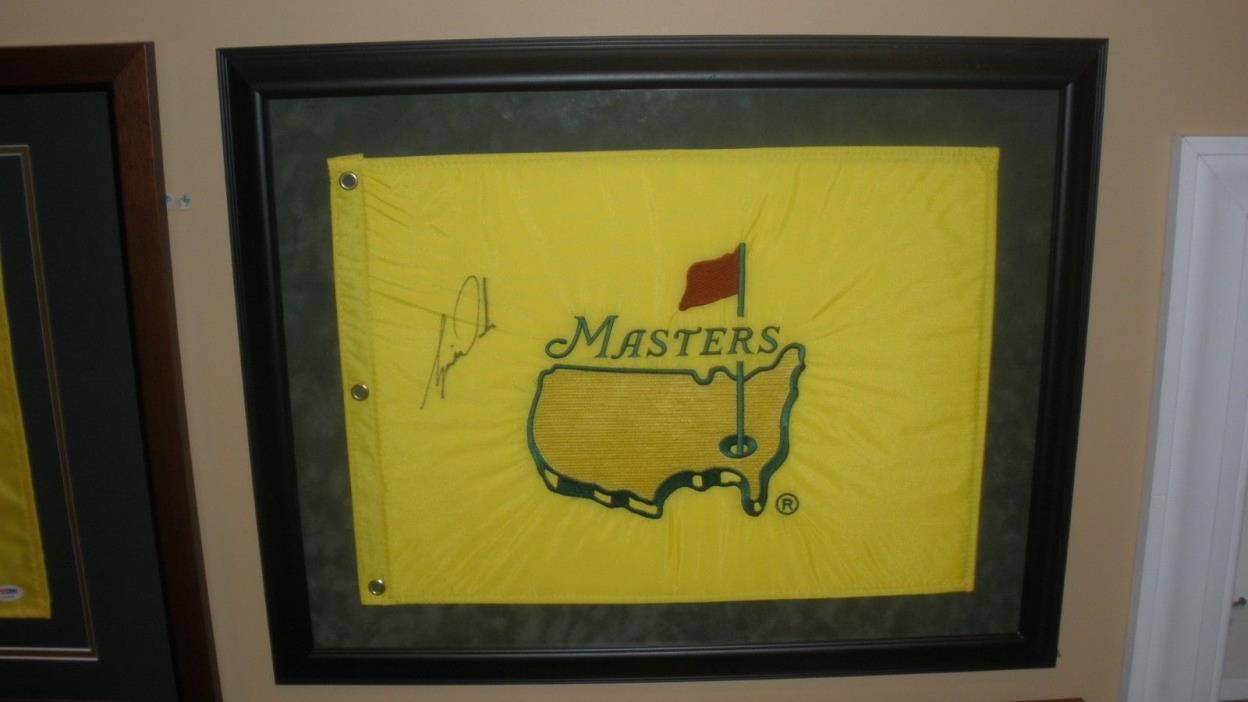 1997 Tiger Woods Masters Signed Pin Flag (Full JSA Letter)