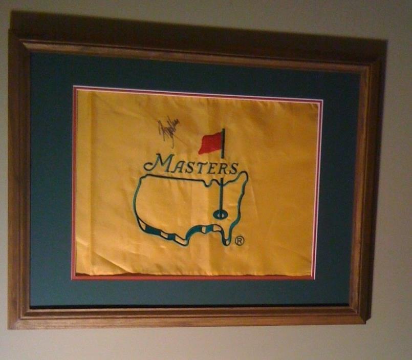 SIGNED AUTO BILL HAAS MASTERS GOLF FLAG FRAMED DOUBLE MATTED GREAT GIFT FATHERS