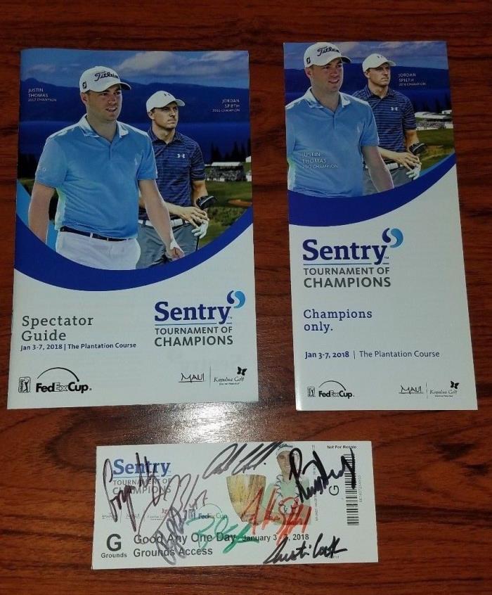 Sentry Tournament of Champions Ticket Signed Swafford Armour Hadwin Cook Blixt