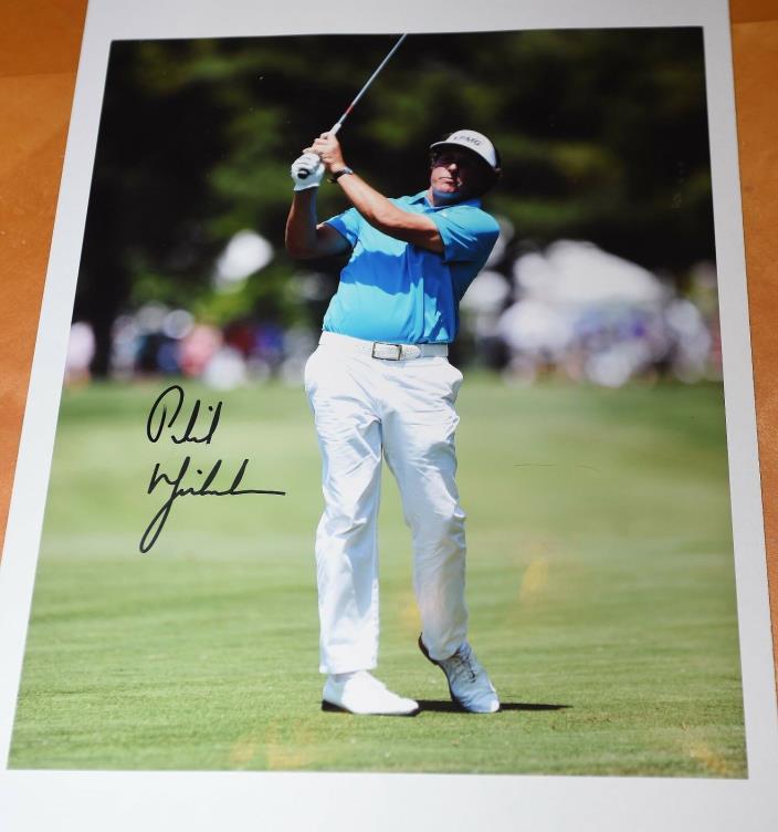 Phil Mickelson, autographed and signed locally 11x14 photograph, original photo.