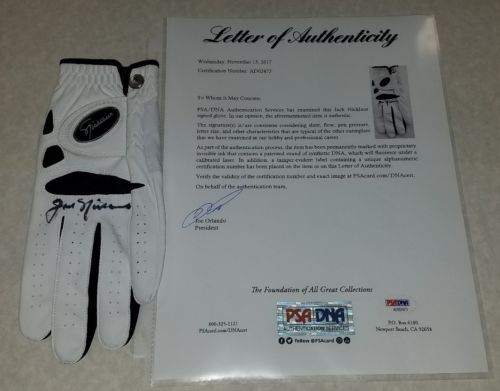 Jack Nicklaus Certified Authentic Autographed Signed Golf Glove PSA/DNA COA LOA