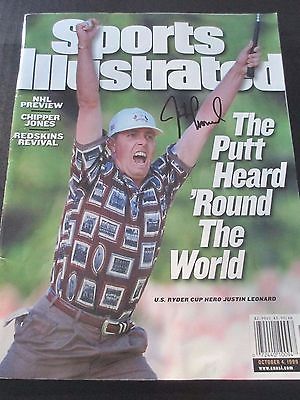 JUSTIN LEONARD Signed Sports Illustrated Cover - 1999 Ryder Cup