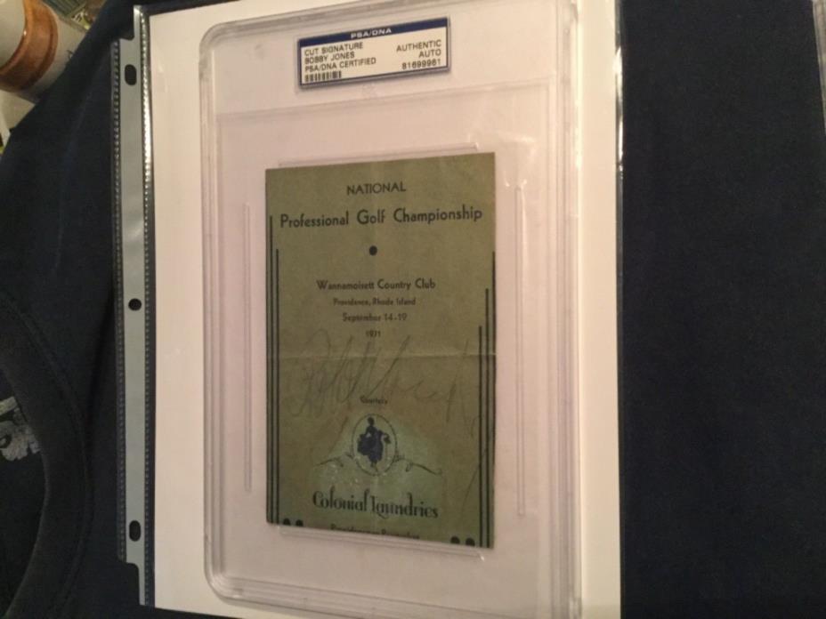 Bobby Jones Autograph Signed PSA 1931