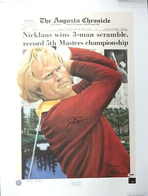Jack Nicklaus Autographed Signed 20x27 Lithograph 1975 Masters PSA/DNA #S08742
