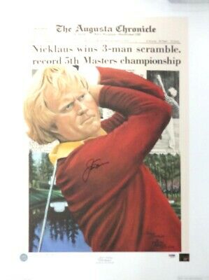 Jack Nicklaus Autographed Signed 20x27 Lithograph 1975 Masters PSA/DNA #Q66429