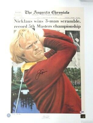 Jack Nicklaus Autographed Signed 20x27 Lithograph 1975 Masters PSA/DNA #Q65194