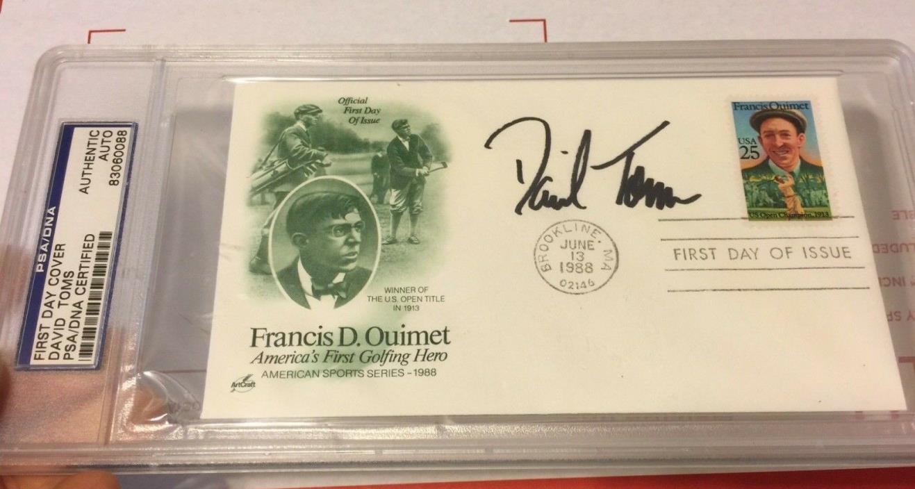 David Toms AUTO Official First Day Issue June 13, 1988 Francis Ouimet GOLF HERO