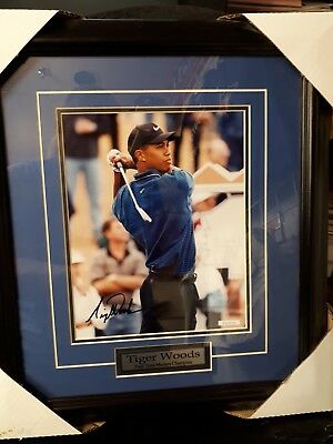 TIGER WOODS FOUR TIME MASTERS CHAMPION AUTHENTIC AUTOGRAPHED 8X10 FRAMED COA