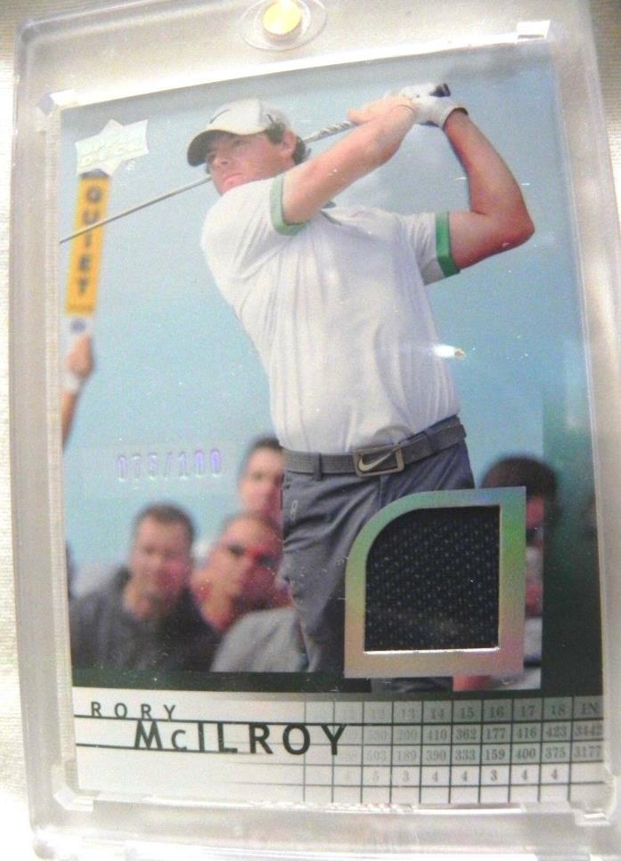 PGA RORY MCILROY ROOKIE 2014 UPPER DECK GAME USED GOLF SHIRT PATCH CARD 75/100-