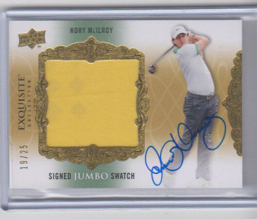 2014 RORY McILROY UD EXQUISITE GOLF ROOKIE CARD RC JUMBO AUTO SWATCH #' /25 MINT