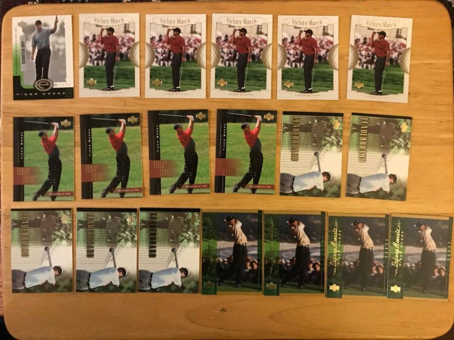 Tiger Woods 2001 Upper Deck SP Authentic RC Huge Lot 350+ Inserts