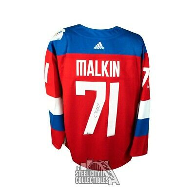 Evgeni Malkin Autographed Adidas Team Russia 2016 World Cup Of Hockey Jersey BAS