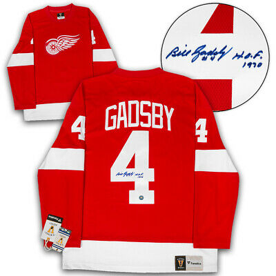 Bill Gadsby Detroit Red Wings Autographed Fanatics Vintage Hockey Jersey