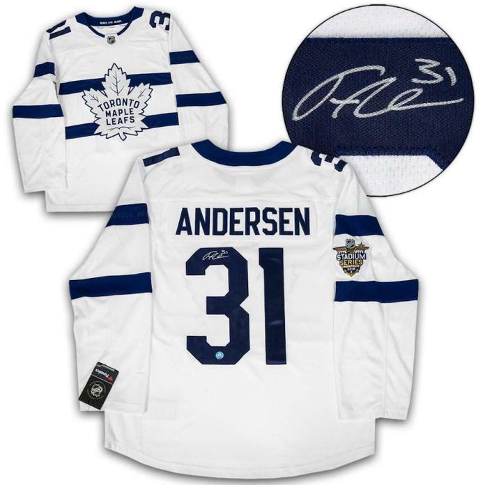 Frederik Andersen Maple Leafs Signed Stadium Series Fanatics Hockey Jersey