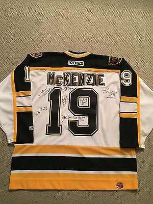 PIE MCKENZIE BRUINS CCM JERSEY SIGNED BY 7 VERY RARE/ COA BOSSA PRODUCTIONS