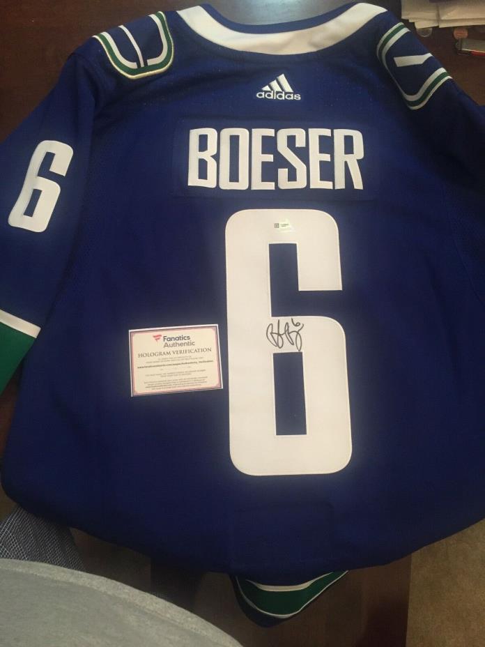Brock Boeser Canucks Autographed Blue Adidas Authentic Jersey - Fanatics