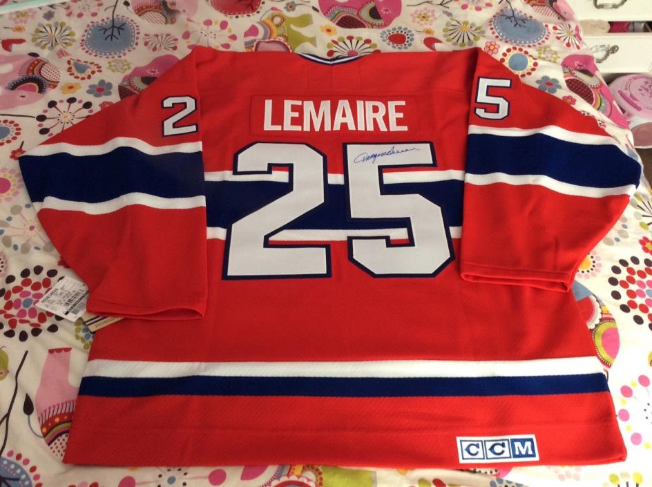 Montreal Canadiens Jacques Lemaire  signed vintage jersey ccm