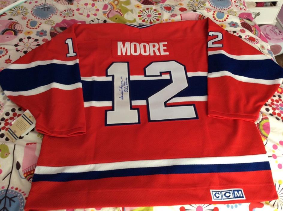 Montreal Canadiens Dickie Moore  signed vintage jersey ccm
