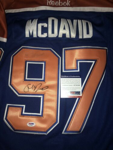Connor McDavid Signed  Replica Jersey Oilers Autographed Auto PSA COA READ