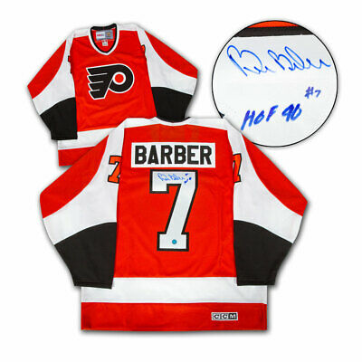 Bill Barber Philadelphia Flyers Autographed Stanley Cup Retro CCM Hockey Jersey