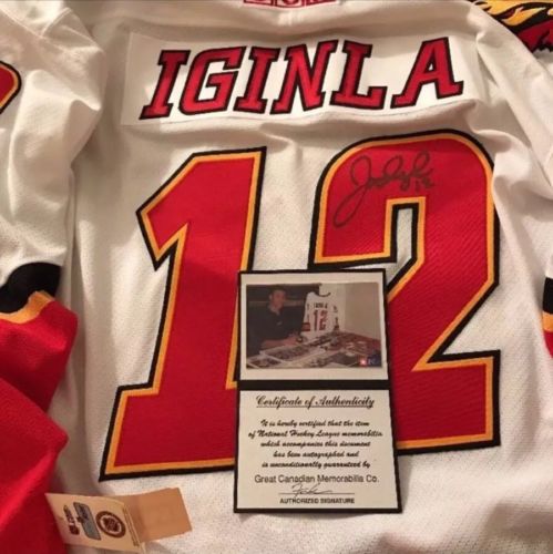 Authentic Signed Jarome Iginla Calgary Flames Jersey