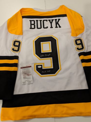 John Bucyk Signed Jersey Autographed Custom Jersey Boston Bruins JSA COA