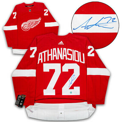 Andreas Athanasiou Detroit Red Wings Autographed Adidas Authentic Hockey Jersey