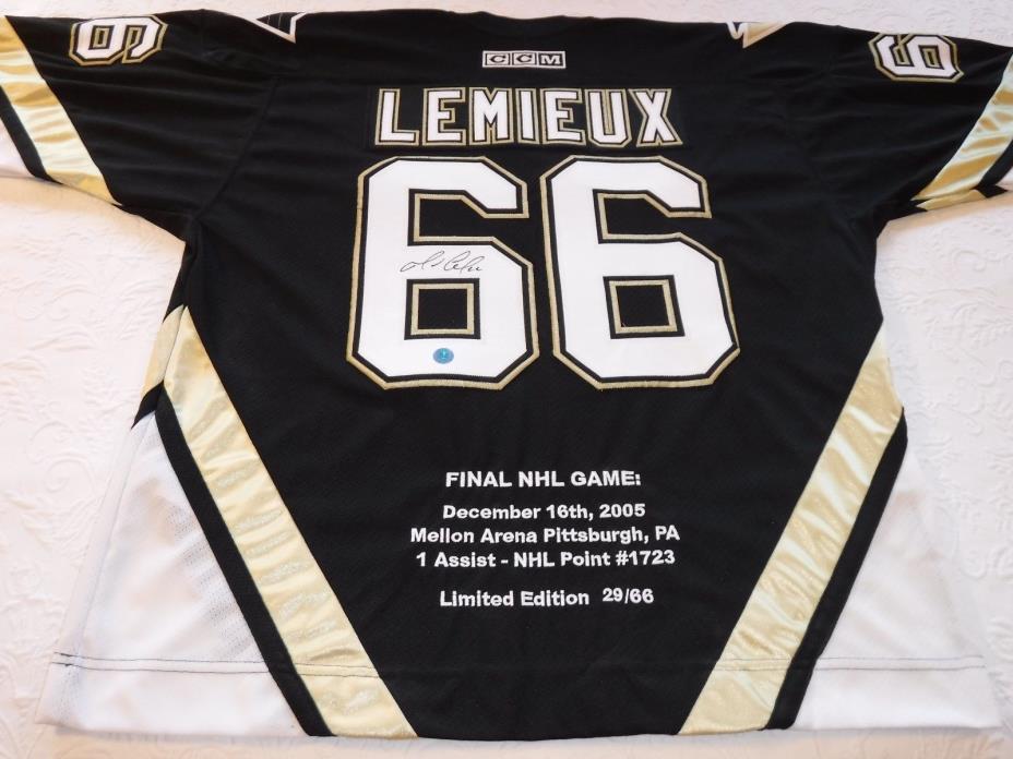 Mario Lemieux Signed Pittsburgh Penguins Final NHL Game Jersey- Limited Edition