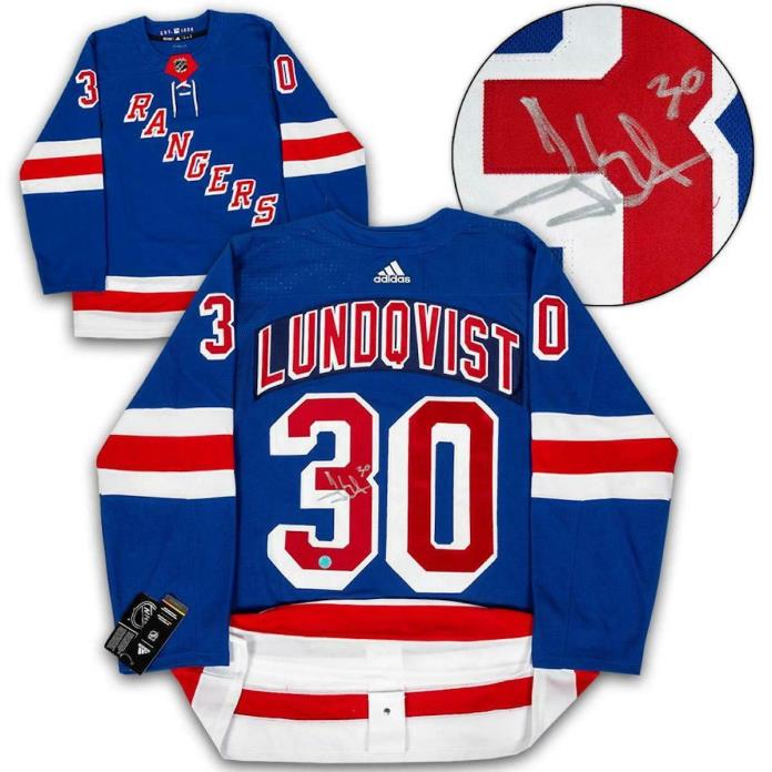 Henrik Lundqvist New York Rangers Autographed Adidas Authentic Pro Hockey Jersey