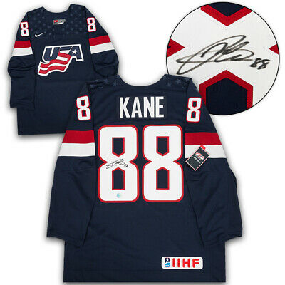 Patrick Kane USA Hockey Autographed Blue Nike IIHF Hockey Jersey