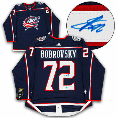 Sergei Bobrovsky Columbus Blue Jackets Signed Adidas Authentic Hockey Jersey