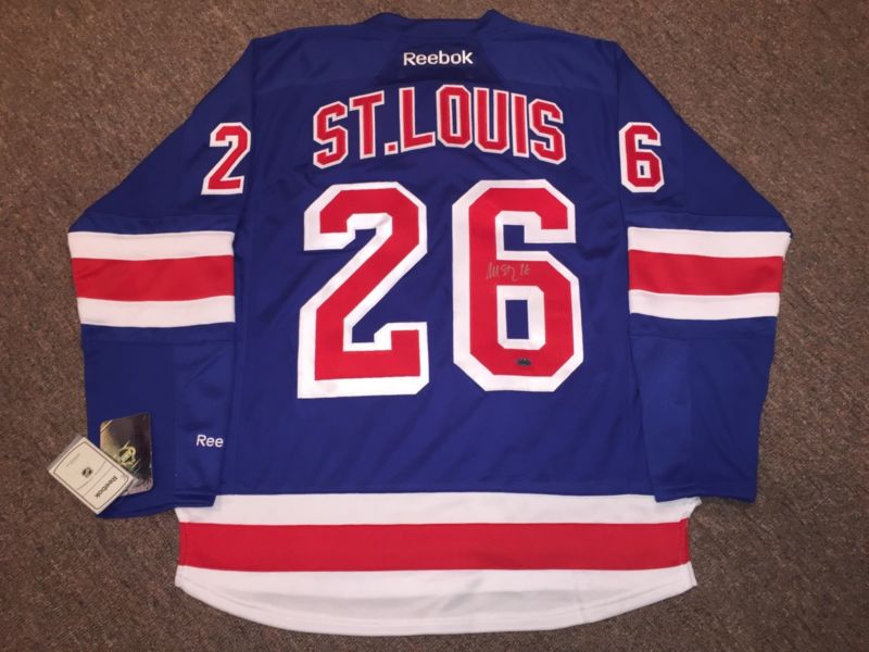 MARTY ST.LOUIS AUTOGRAPHED REEBOK PREMIER NY RANGERS HOME JERSEY NWT STEINER COA
