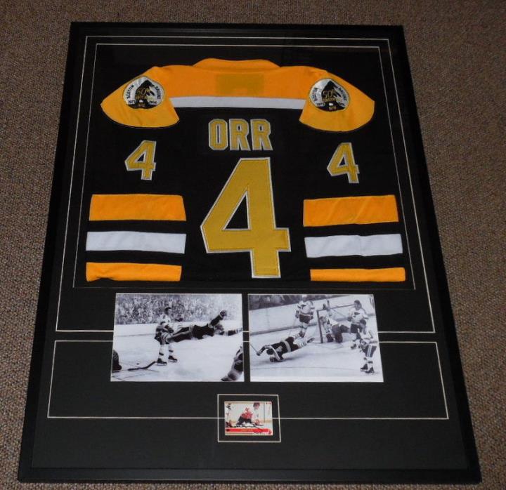 Bobby Orr Signed Framed 31x41 Jersey & Photo Display JSA Bruins